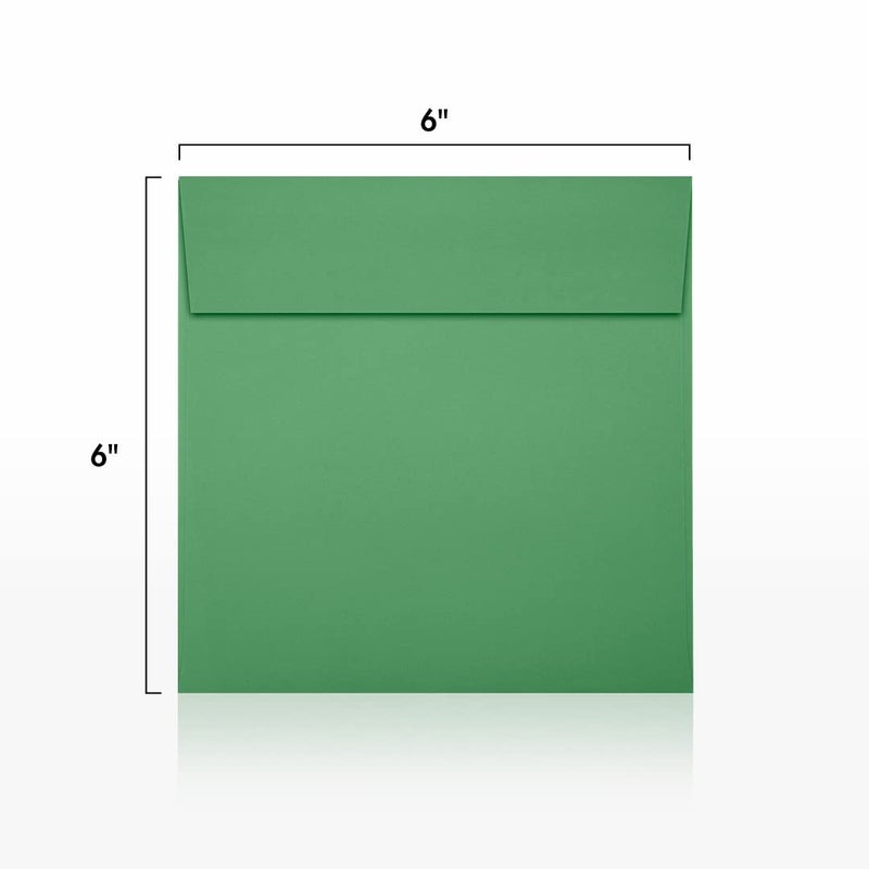 Envelopes.com 6 x 6 Square Envelopes w/Peel & Press - Holiday Green (50 Qty.) | Perfect For Thank You Notes, RSVPs, Greeting Cards, Weddings or any Announcement | 80lb Text Paper | 8525-12-50 - Image 3